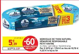 Intermarché Express PETIT NAVIRE Morceaux de thon naturel démarche responsable offre