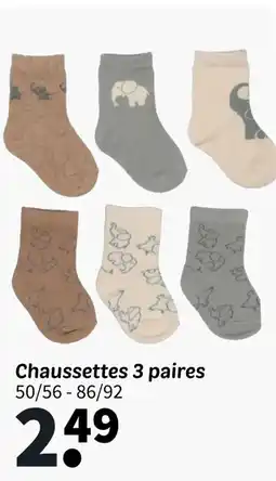 Wibra Chaussettes 3 paires offre