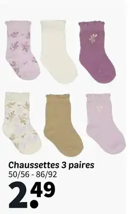 Wibra Chaussettes 3 paires offre