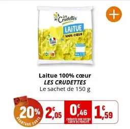 Coccinelle Supermarché LES CRUDETTES Laitue 100% cœur offre
