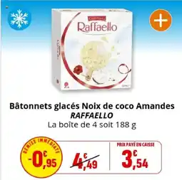Coccinelle Supermarché RAFFAELLO Bâtonnets glacés Noix de coco Amandes offre