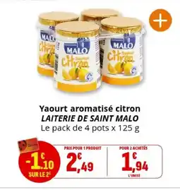 Coccinelle Supermarché LAITERIE DE SAINT MALO Yaourt aromatisé citron offre