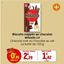 Coccinelle Supermarché LU Biscuits nappés au chocolat Mikado offre