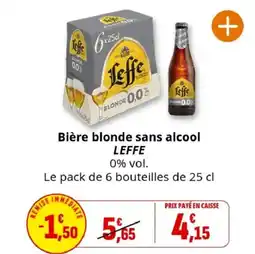 Coccinelle Supermarché LEFFE Bière blonde sans alcool offre