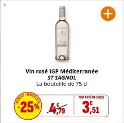 Coccinelle Supermarché ST SAGNOL Vin rosé IGP Méditerranée offre