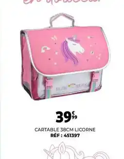 Auchan CARTABLE 38CM LICORNE offre