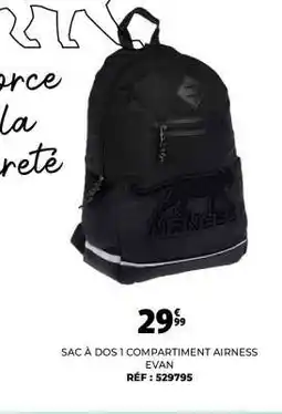Auchan SAC À DOS 1 COMPARTIMENT AIRNESS EVAN offre