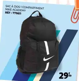 Auchan SAC À DOS 1 COMPARTIMENT NIKE ACADEMY offre