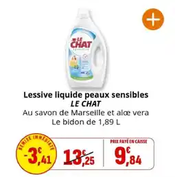 Coccinelle Supermarché LE CHAT Lessive liquide peaux sensibles offre
