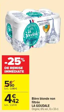 Carrefour Market LA GOUDALE Bière blonde non filtrée offre