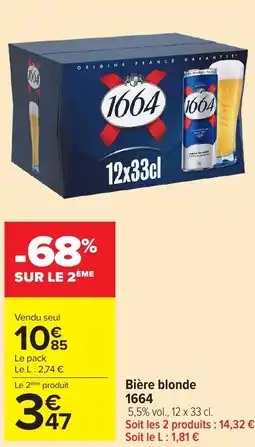 Carrefour Market 1664 Bière blonde offre