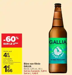 Carrefour Market GALLIA Bière non filtrée offre