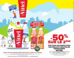 Carrefour Market VITTEL Sur tous les packs d'eau naturelle et bouteilles aromatisées offre