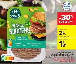 Carrefour Market Végétal burgers carrefour sensation offre