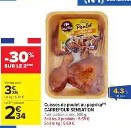 Carrefour Market Cuisses de poulet au paprika (m) carrefour sensation offre