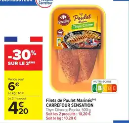Carrefour Market Filets de poulet marinés carrefour sensation offre