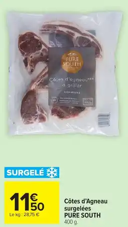 Carrefour Market PURE SOUTH Côtes d'Agneau surgelées offre