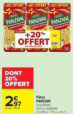 Carrefour Market PANZANI Pâtes offre