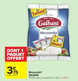 Carrefour Market GALBANI Mozzarella offre
