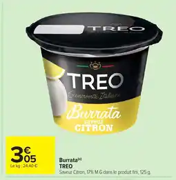 Carrefour Market TREO Burrata offre