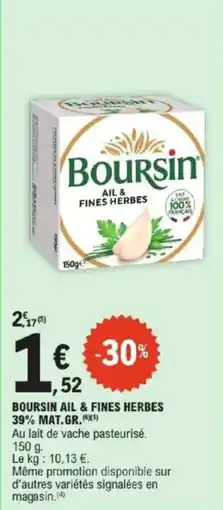 E.Leclerc Express Boursin ail & fines herbes 39% mat.gr. offre
