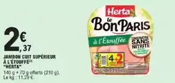 E.Leclerc Express Jambon cuit supérieur à l'étouffé herta offre