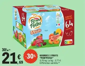 E.Leclerc Express Gourdes 5 fruits pom'potes offre