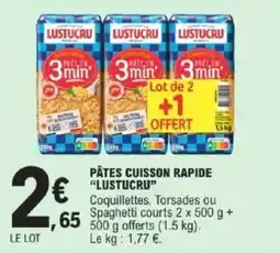 E.Leclerc Express Pâtes cuisson rapide lustucru offre