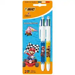 Carrefour Market BIC 2 stylos bille 4 couleurs Mario offre
