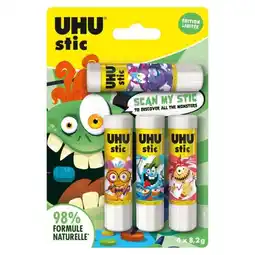 Carrefour Market UHU 4 bâtons de colle blanche ''Lou-Stics'' offre