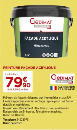 Gedimat GEDIMAT Façade acrylique microporeux blanc offre