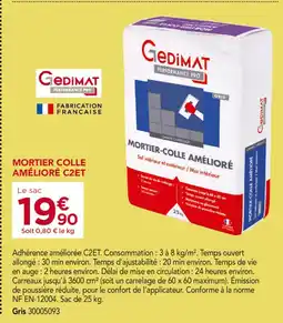 Gedimat GEDIMAT Mortier Colle Amélioré C2ET offre