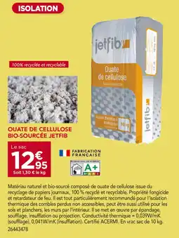 Gedimat jetfib Ouate de cellulose bio-sourcée offre