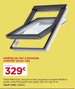 Gedimat VELUX Fenêtre de toit à rotation confort GGL offre
