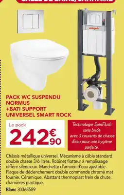 Gedimat Pack WC suspendu Normus + Bati support universel Smart Rock offre