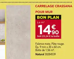 Gedimat Carrelage crassana pour mur offre