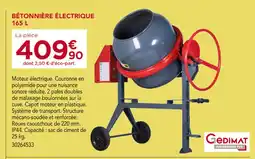 Gedimat GEDIMAT PERFORMANCE PRO Bétonnière électrique 165 L offre