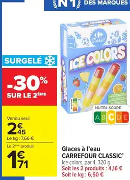 Carrefour Market Glaces à l'eau carrefour classic' offre