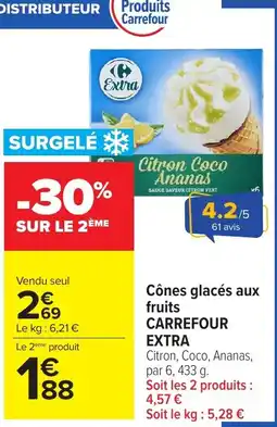 Carrefour Market Cônes glacés aux fruits carrefour offre