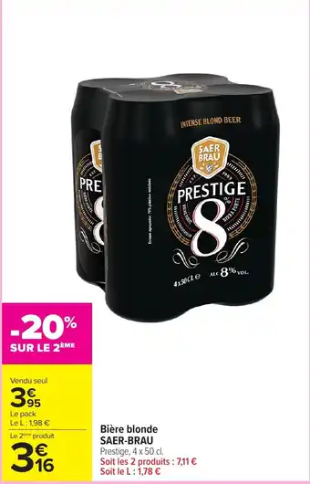 Carrefour Market SAER-BRAU Bière blonde offre