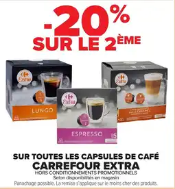 Carrefour Market Sur toutes les capsules de café carrefour extra offre