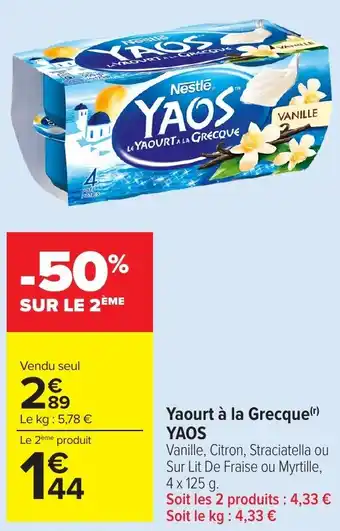 Carrefour Market YAOS Yaourt à la Grecque offre
