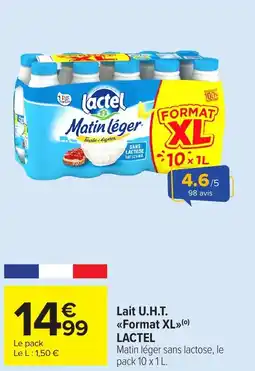 Carrefour Market LACTEL Lait U.H.T. <<Format XL» offre
