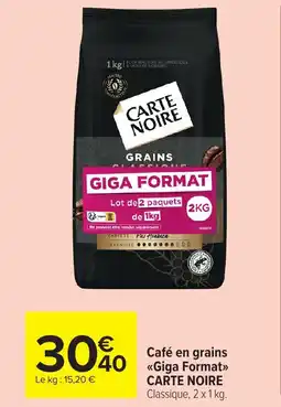 Carrefour Market CARTE NOIRE Café en grains «Giga Format>> offre