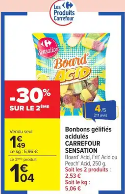 Carrefour Market Bonbons gélifiés acidulés carrefour sensation offre