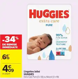 Carrefour Market HUGGIES Lingettes bébé offre