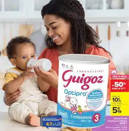 Carrefour Market GUIGOZ Lait en Poudre Croissance 3 Optipro offre