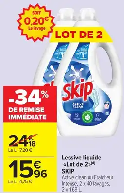 Carrefour Market SKIP Lessive liquide <<Lot de 2» offre