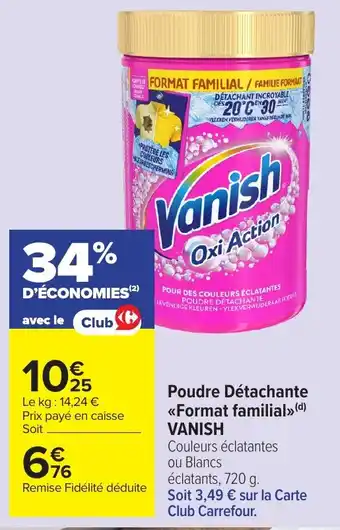 Carrefour Market VANISH Poudre Détachante <<Format familial» offre