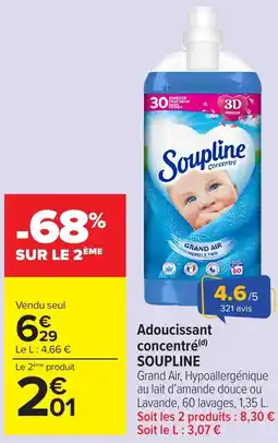 Carrefour Market SOUPLINE Adoucissant concentré offre